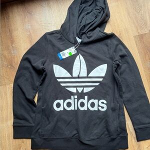 Adidas Black Hoodie with White Trefoil